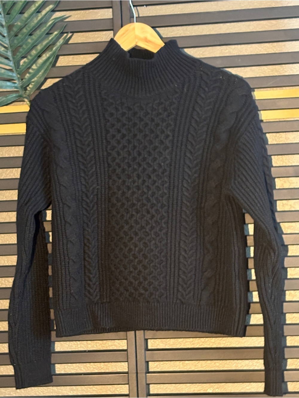 Banana Republic Black Cable Knit Sweater